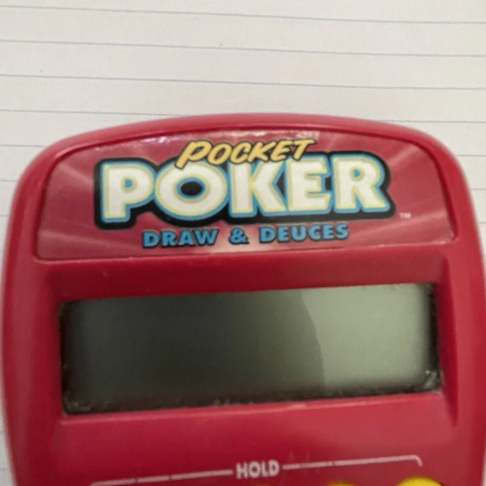 Pocket Poker Draw and Deuces Radica Electronic Handheld Game. Used 1997 Tested